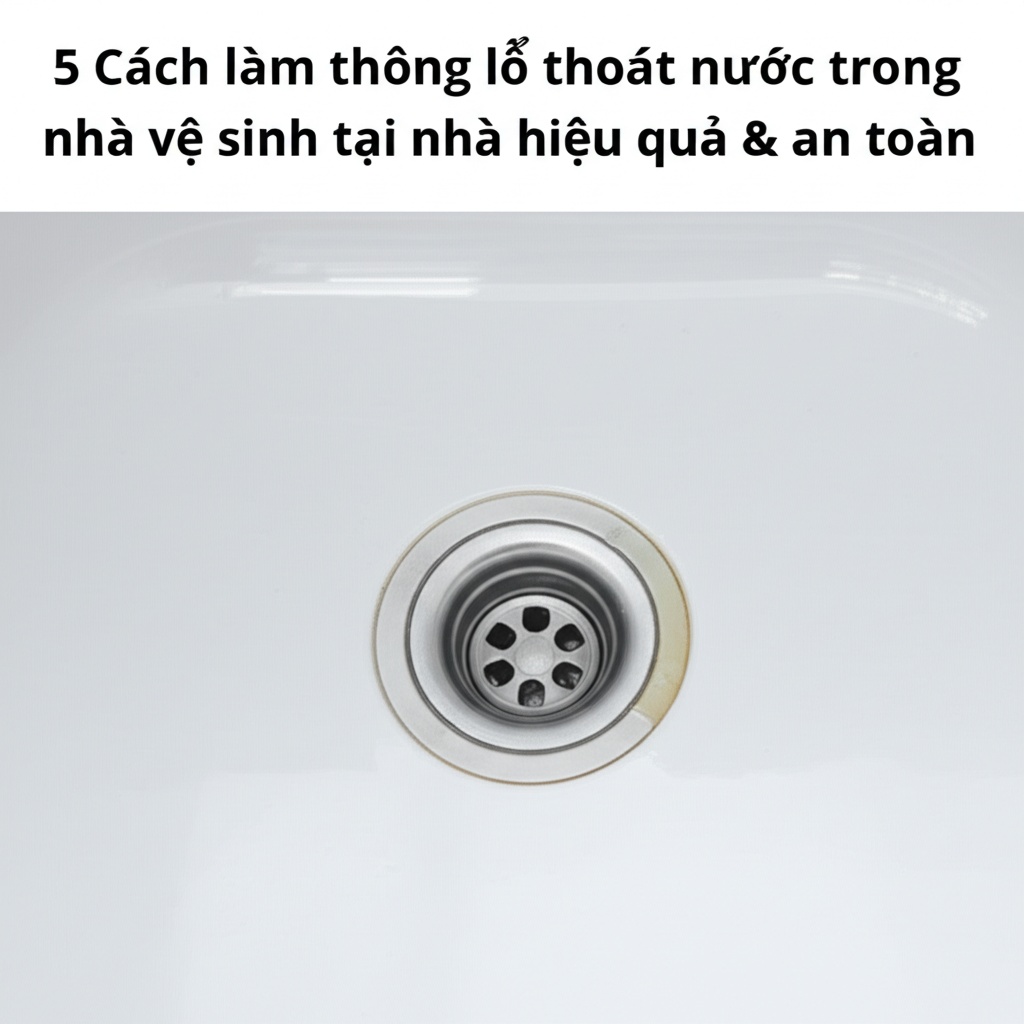 Hình minh họa cho bài viết: 5 Cách làm thông lổ thoát nước trong nhà vệ sinh tại nhà hiệu quả & an toàn