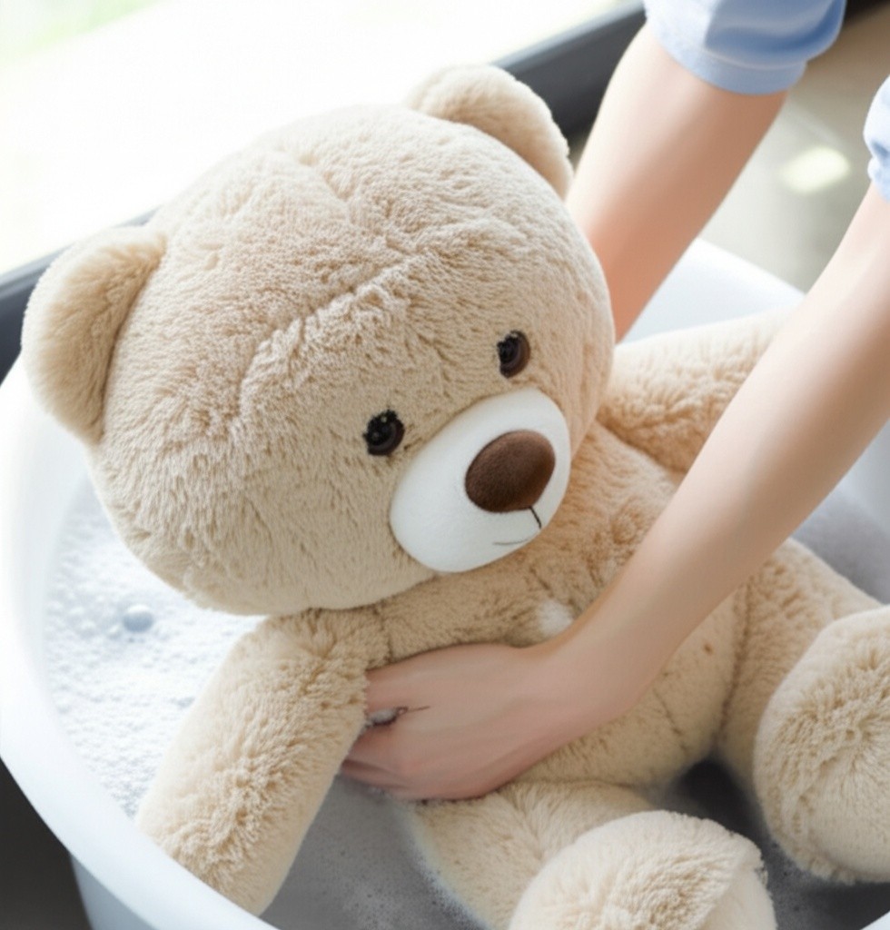 Hình minh họa cho bài viết: Bí quyết cách giặt gấu bông lớn bằng tay sạch như mới, thơm tho mà không làm hỏng