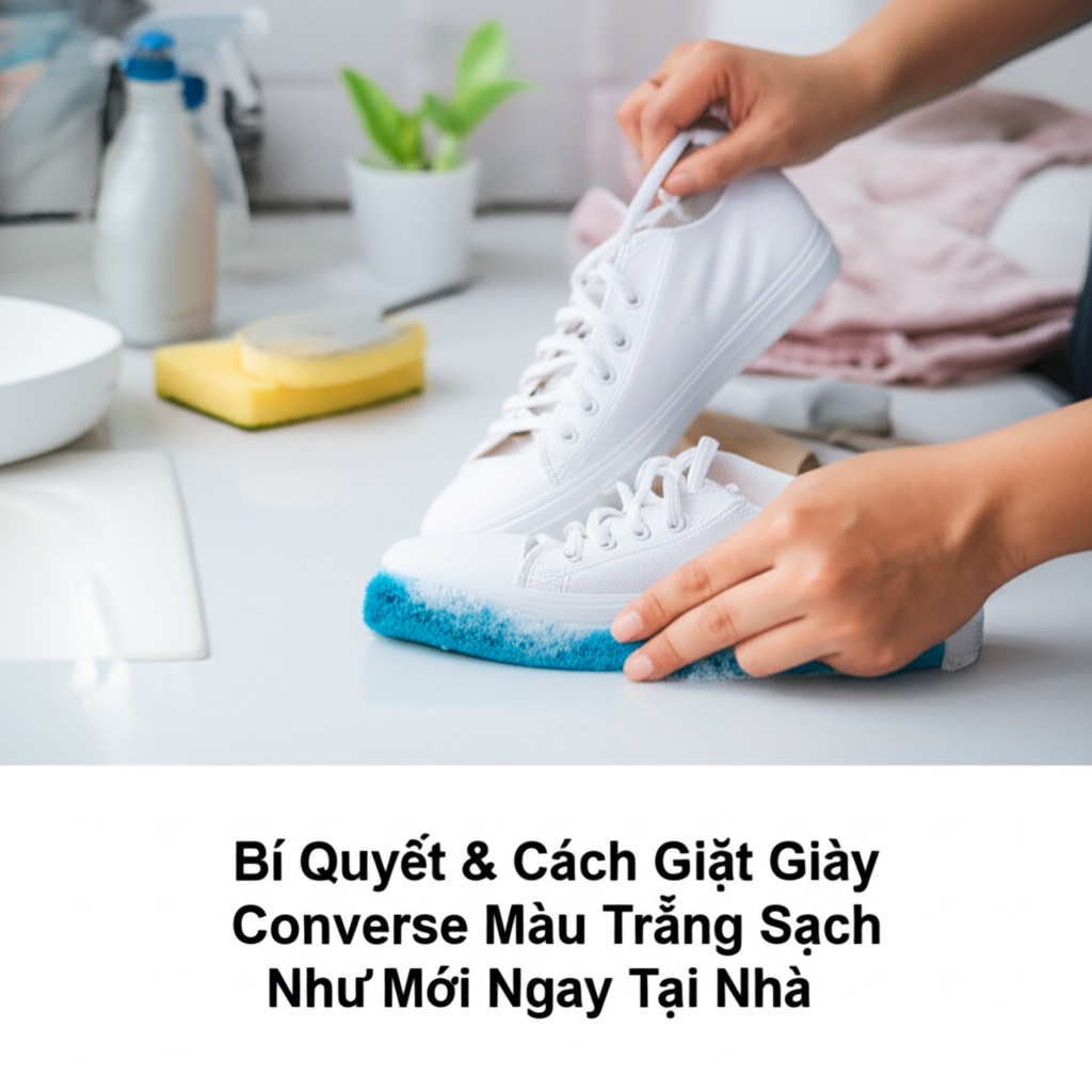 Hình minh họa cho bài viết: Bí Quyết & Cách Giặt Giày Converse Màu Trắng Sạch Như Mới Ngay Tại Nhà