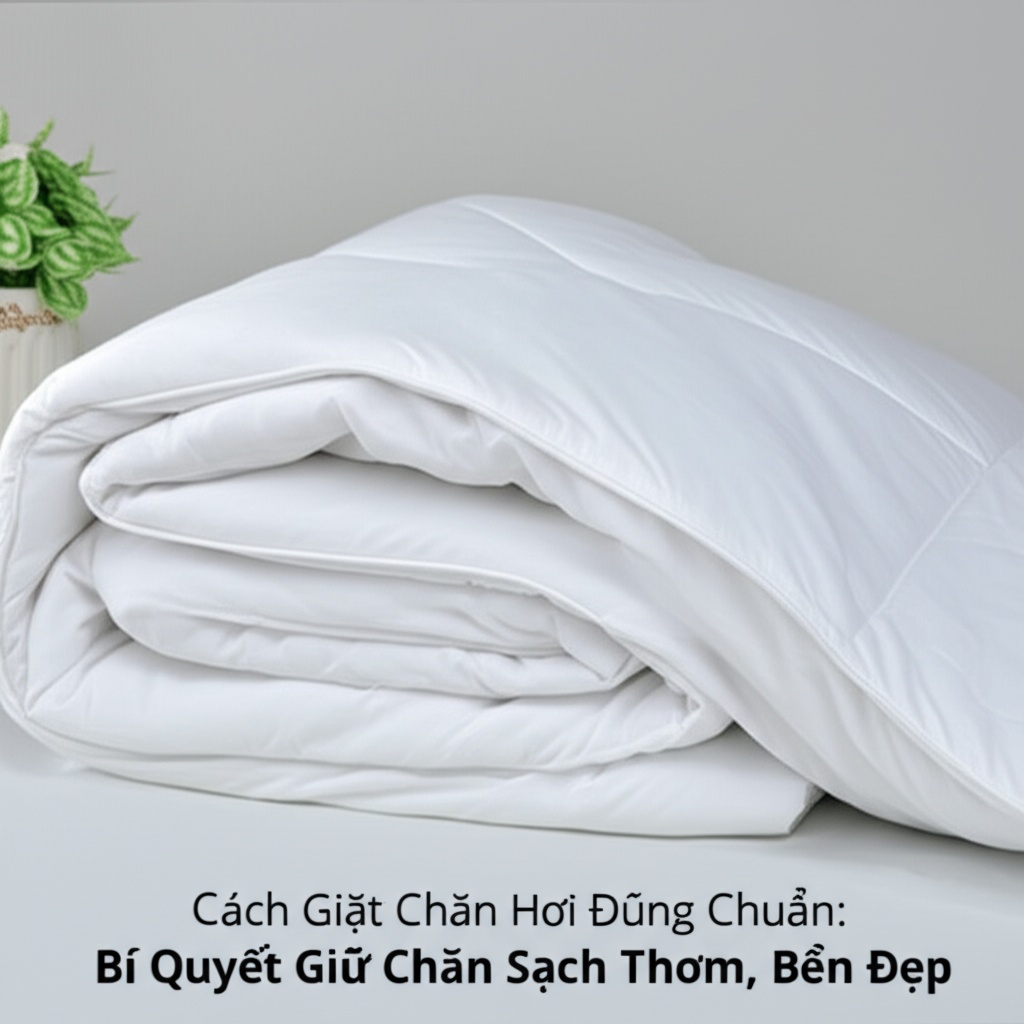 Hình minh họa cho bài viết: Cách Giặt Chăn Hơi Đúng Chuẩn: Bí Quyết Giữ Chăn Sạch Thơm, Bền Đẹp