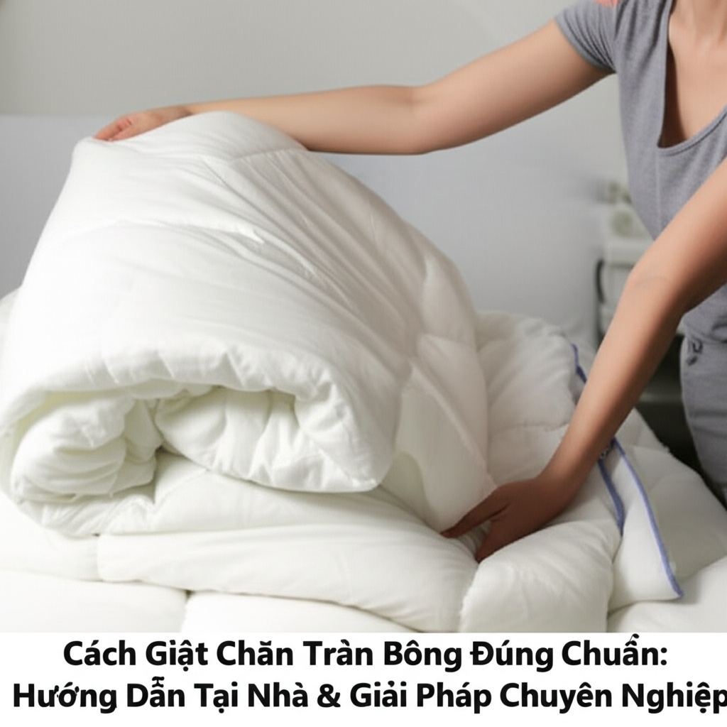 Hình minh họa cho bài viết: Cách Giặt Chăn Trần Bông Đúng Chuẩn: Hướng Dẫn Tại Nhà & Giải Pháp Chuyên Nghiệp