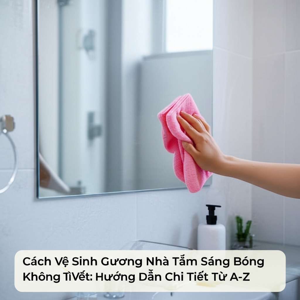 Hình minh họa cho bài viết: Cách Vệ Sinh Gương Nhà Tắm Sáng Bóng Không Tì Vết: Hướng Dẫn Chi Tiết Từ A-Z