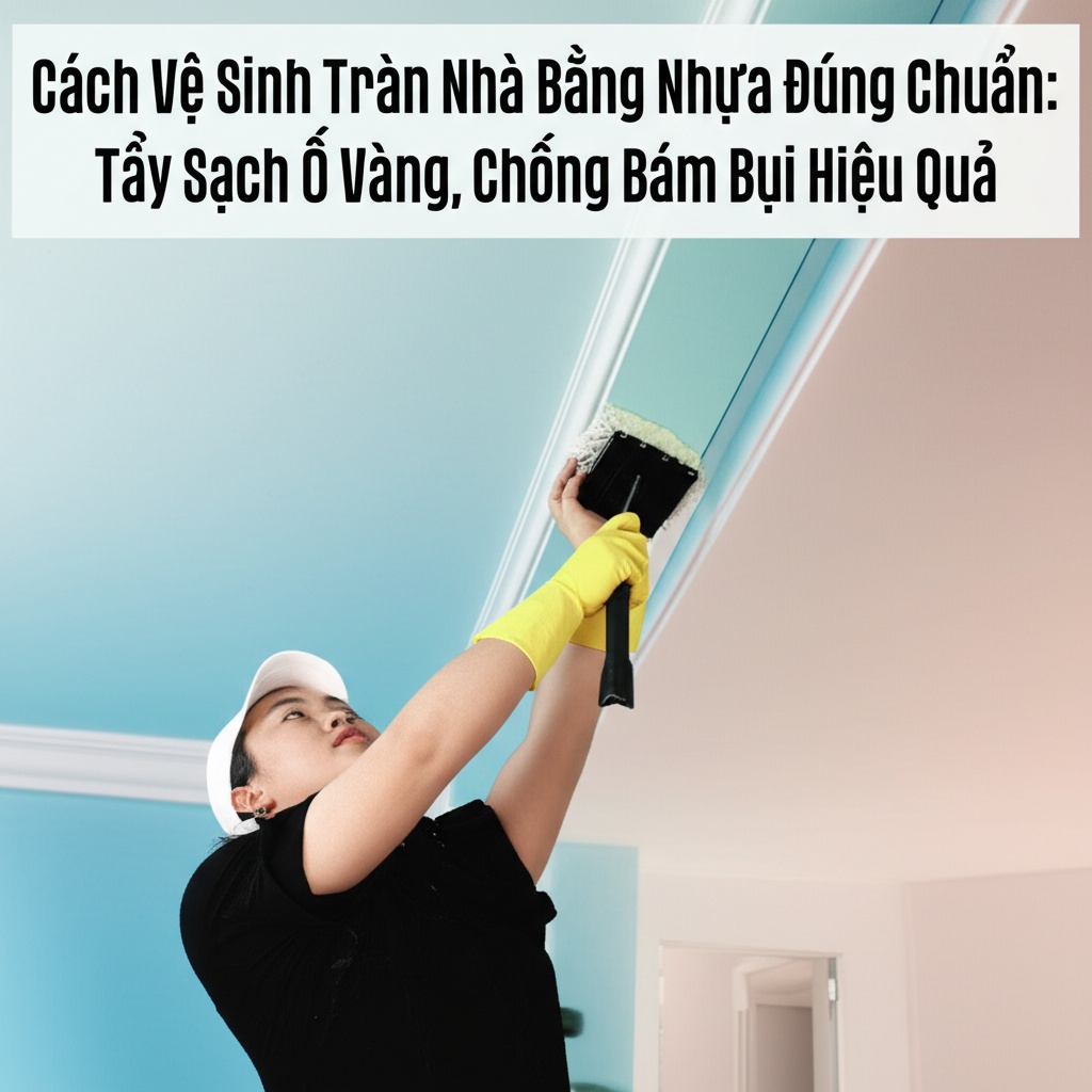 Hình minh họa cho bài viết: Cách Vệ Sinh Trần Nhà Bằng Nhựa Đúng Chuẩn: Tẩy Sạch Ố Vàng, Chống Bám Bụi Hiệu Quả