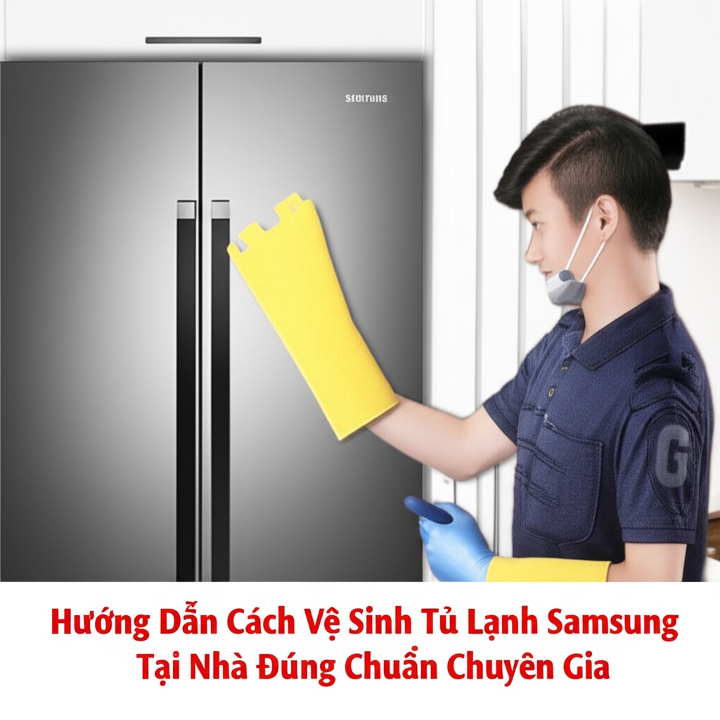 Hình minh họa cho bài viết: Hướng Dẫn Cách Vệ Sinh Tủ Lạnh Samsung Tại Nhà Đúng Chuẩn Chuyên Gia