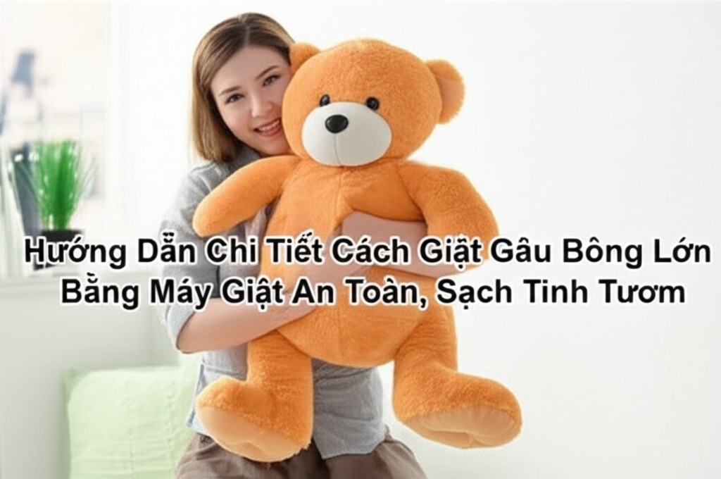 Hình minh họa cho bài viết: Hướng Dẫn Chi Tiết Cách Giặt Gấu Bông Lớn Bằng Máy Giặt An Toàn, Sạch Tinh Tươm