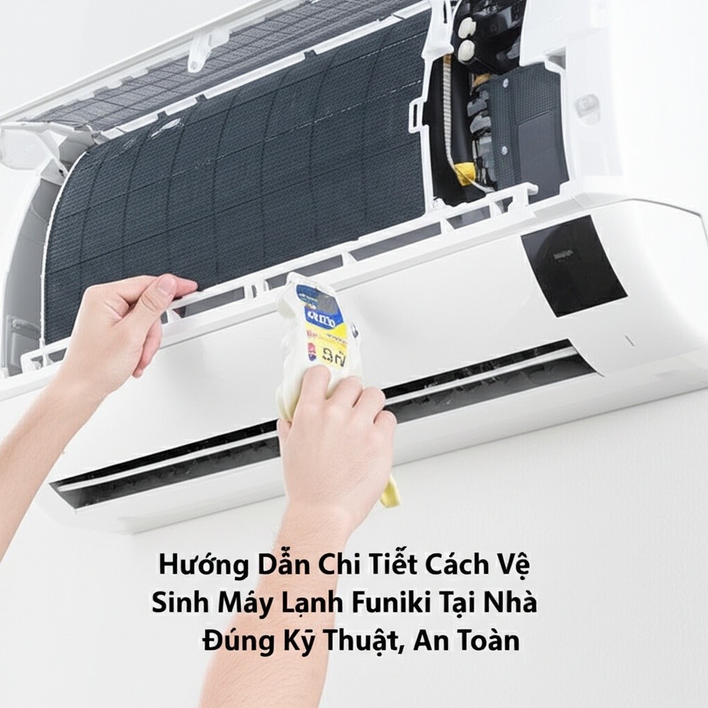 Hình minh họa cho bài viết: Hướng Dẫn Chi Tiết Cách Vệ Sinh Máy Lạnh Funiki Tại Nhà Đúng Kỹ Thuật, An Toàn