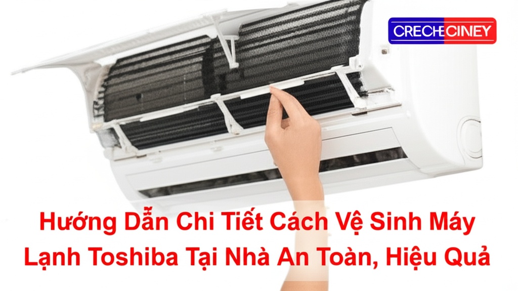 Hình minh họa cho bài viết: Hướng Dẫn Chi Tiết Cách Vệ Sinh Máy Lạnh Toshiba Tại Nhà An Toàn, Hiệu Quả