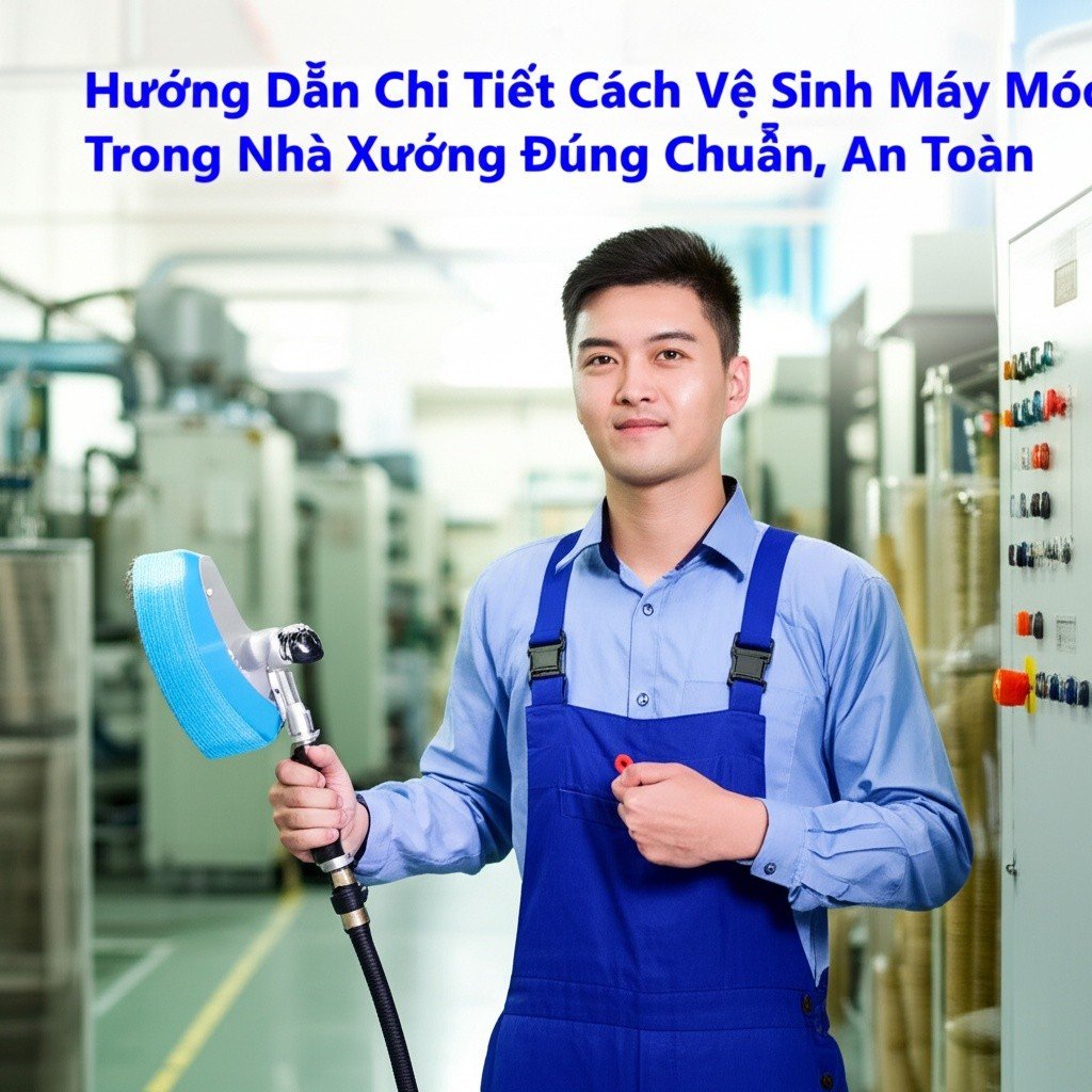 Hình minh họa cho bài viết: Hướng Dẫn Chi Tiết Cách Vệ Sinh Máy Móc Trong Nhà Xưởng Đúng Chuẩn, An Toàn
