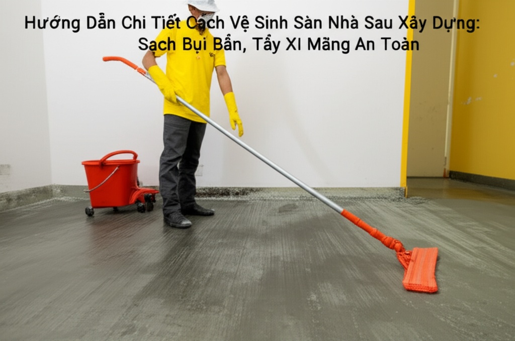 Hình minh họa cho bài viết: Hướng Dẫn Chi Tiết Cách Vệ Sinh Sàn Nhà Sau Xây Dựng: Sạch Bụi Bẩn, Tẩy Xi Măng An Toàn