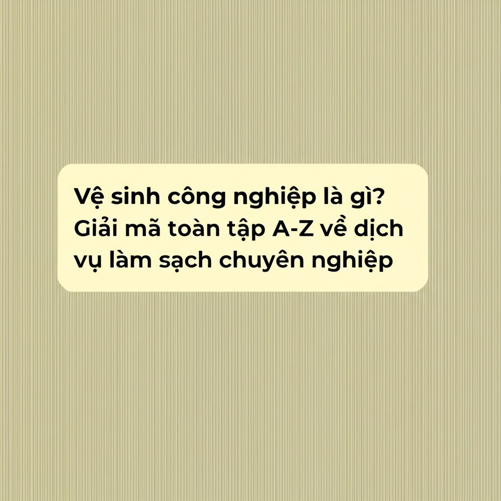 Hình minh họa cho bài viết: Vệ sinh công nghiệp là gì? Giải mã toàn tập A-Z về dịch vụ làm sạch chuyên nghiệp